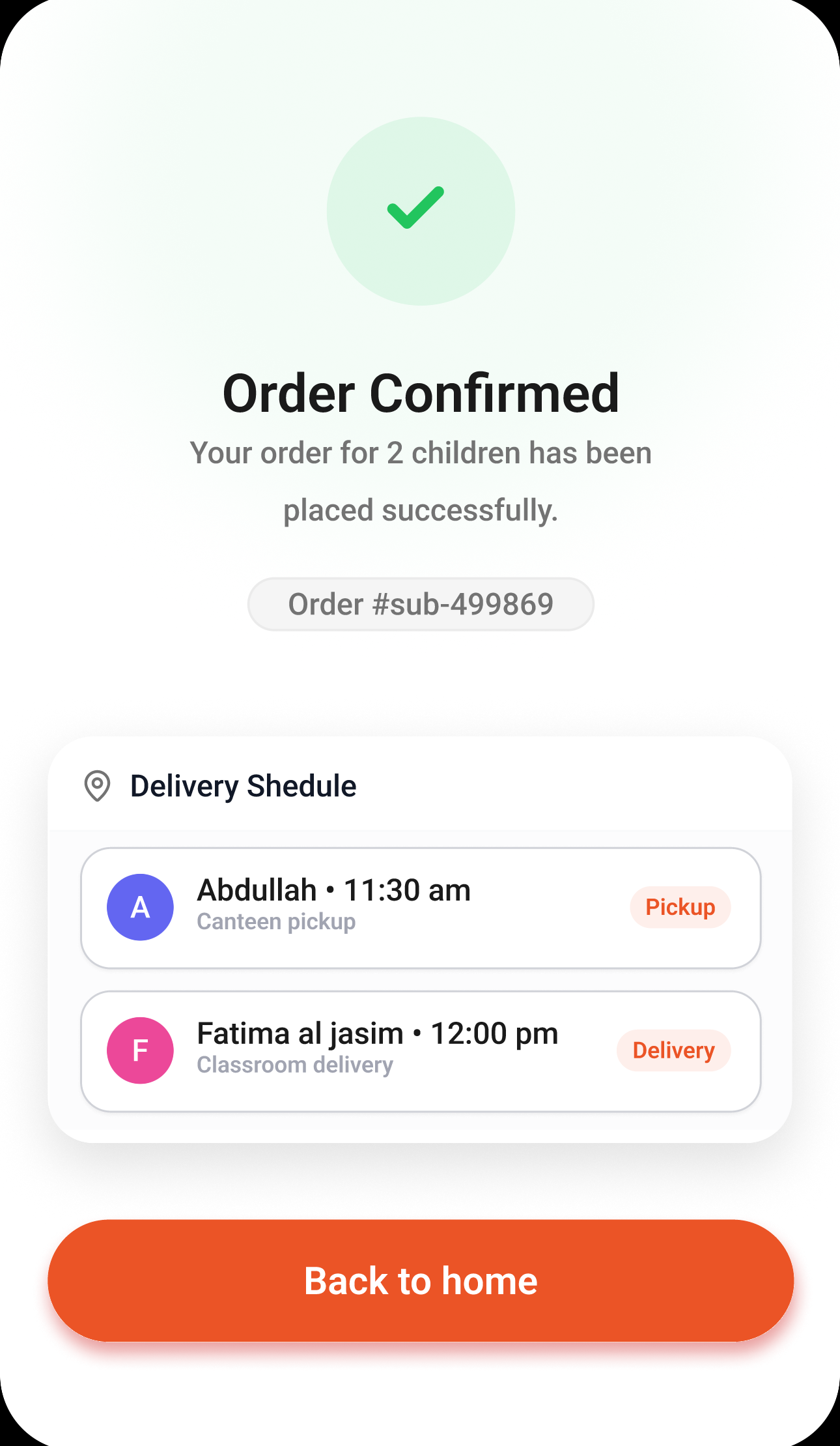Order confirmed